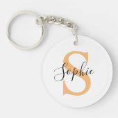 Elegant Script Custom Name Personalized Gift Sleutelhanger (Voorkant)