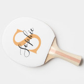 Elegant Script Custom Name Personalized Gift Tafeltennisbatje (Zijkant)