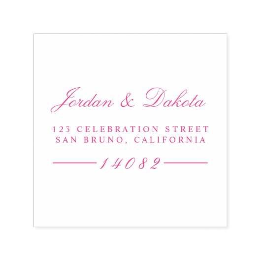 Elegant Script Custom Names Weddenschap Return-adr Zelfinktende Stempel (Design)
