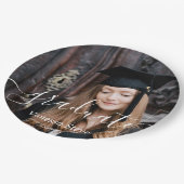 Elegant Script Custom Photo Afstuderen Papieren Bordje (Gekanteld)