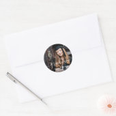 Elegant Script Custom Photo Afstuderen Ronde Sticker (Envelop)