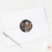 Elegant Script Custom Photo Afstuderen Ronde Sticker (Envelop)