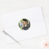 Elegant Script Custom Photo Afstuderen Ronde Sticker (Envelop)