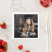 Elegant Script Custom Photo Afstuderen Servet (Insitu)