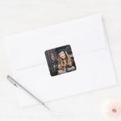 Elegant Script Custom Photo Afstuderen Vierkante Sticker (Envelop)