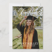 Elegant Script Custom Photo Graduation Kaart (Voorkant)