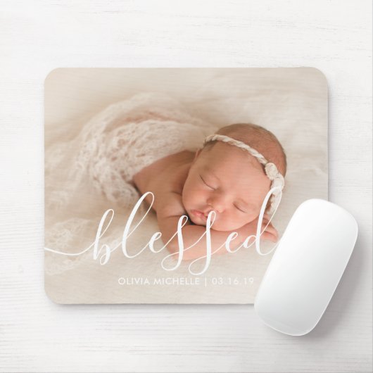 Elegant Script Custom Photo Muismat (Met muis)