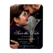 Elegant Script Custom Photo Save the Date Wedding Magneet (Verticaal)