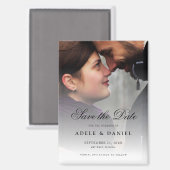 Elegant Script Custom Photo Save the Date Wedding Magneet (Voorkant / Achterkant)