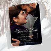 Elegant Script Custom Photo Save the Date Wedding Magneet