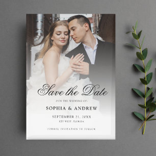 Elegant Script Custom Photo Save the Date Wedding Magneet