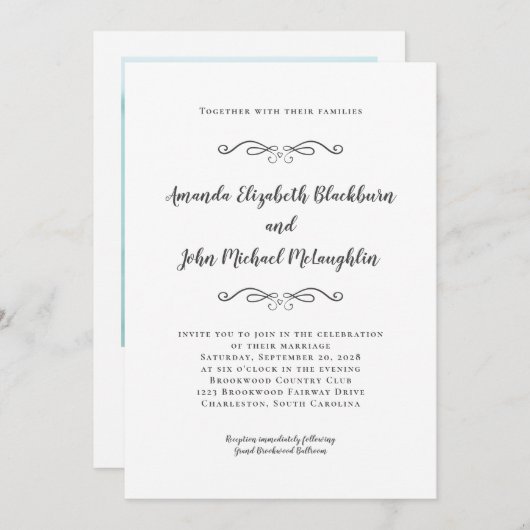 Elegant Script Custom Photo Wedding Classic Grey I Kaart (Voorkant / Achterkant)
