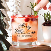 Elegant Script Custom Text Christmas Cocktail Whisky Glas