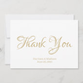 Elegant Script Custom Wedding Hartelijk dank Kaart (Voorkant)