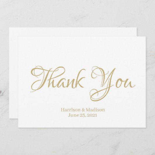 Elegant Script Custom Wedding Hartelijk dank Kaart (Voorkant / Achterkant)