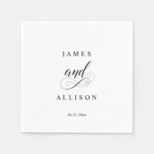 Elegant Script Custom Wedding Monogram Napkins Servet (Voorkant)