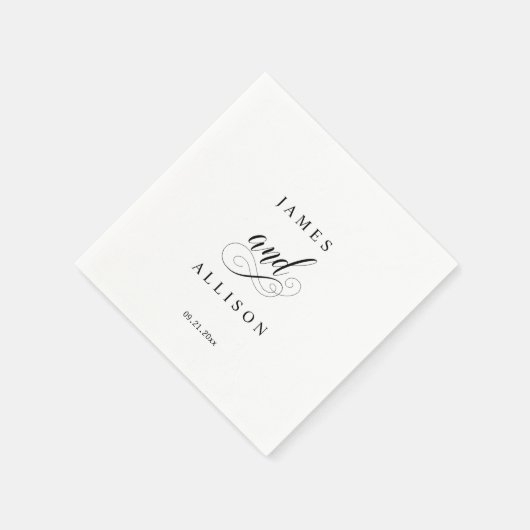 Elegant Script Custom Wedding Monogram Napkins Servet (Hoek)