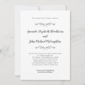 Elegant Script Custom Wedding Photo Classic Grey Kaart (Voorkant)