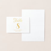 Elegant Script Custom Weduwing Folie Table Number Folie Kaarten (Display)