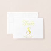 Elegant Script Custom Weduwing Folie Table Number Folie Kaarten (Voorkant met envelop)