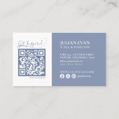 Elegant Script Dandelion Blue Healthcare Visitekaartje (Achterkant)