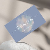 Elegant Script Dandelion Blue Healthcare Visitekaartje