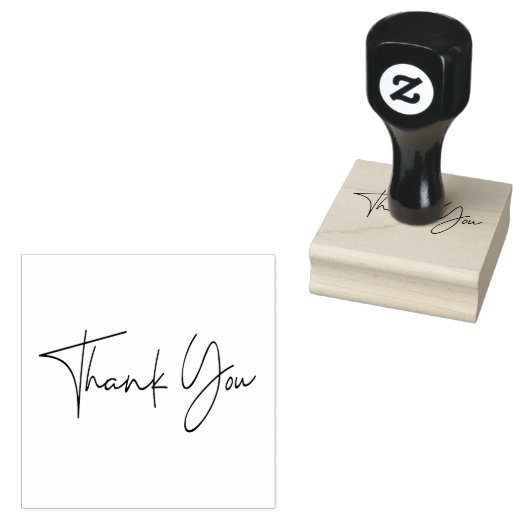 Elegant Script Dank Je Rubberstempel (Gestempeld)
