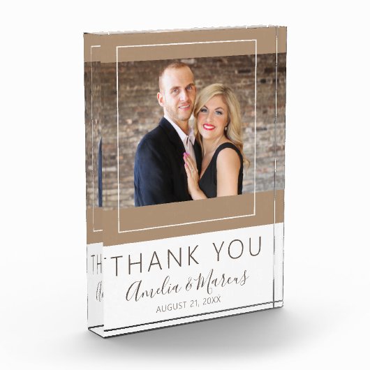 Elegant script Dank je voor je huwelijksgunst Keep Fotoblokken (Links)