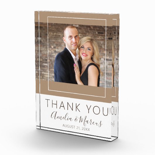 Elegant script Dank je voor je huwelijksgunst Keep Fotoblokken (Rechts)