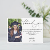 Elegant script dank u afstuderen foto chic kaart (Staand voorkant)