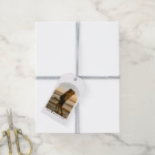 Elegant script Dank u bruiloft foto boog Cadeaulabel (Met Touw)
