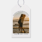 Elegant script Dank u bruiloft foto boog Cadeaulabel (Achterkant)