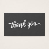 Elegant Script Dank u bruiloft gunst donker grijs Visitekaartje (Voorkant)