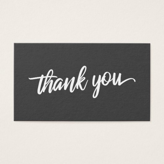 Elegant Script Dank u bruiloft gunst donker grijs Visitekaartje (Voorkant)