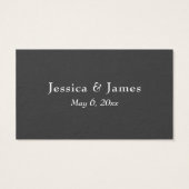 Elegant Script Dank u bruiloft gunst donker grijs Visitekaartje (Achterkant)
