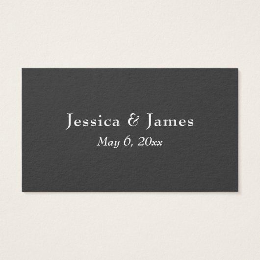 Elegant Script Dank u bruiloft gunst donker grijs Visitekaartje (Achterkant)