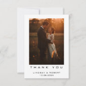 Elegant script Dank u bruiloft Kaart