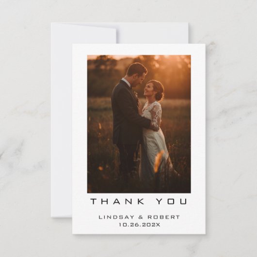 Elegant script Dank u bruiloft Kaart (Voorkant)