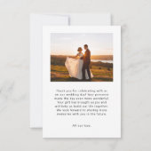 Elegant script Dank u bruiloft Kaart