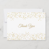 Elegant Script Dank u Chic Gold Dust Confetti Bedankkaart (Voorkant)