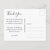 Elegant Script Dank u Foto Afstuderen Briefkaart (Achterkant)