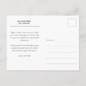 Elegant Script Dank u Foto Afstuderen Briefkaart (Achterkant)