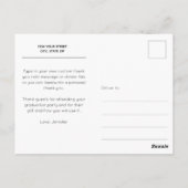 Elegant Script Dank u Foto Afstuderen Briefkaart (Achterkant)