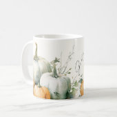 Elegant Script Dankbare Rustieke Pompoen Mok (Voorkant links)