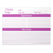 Elegant Script Dark Pink 8.5x11 Recipes Notitieblok (Voorkant)