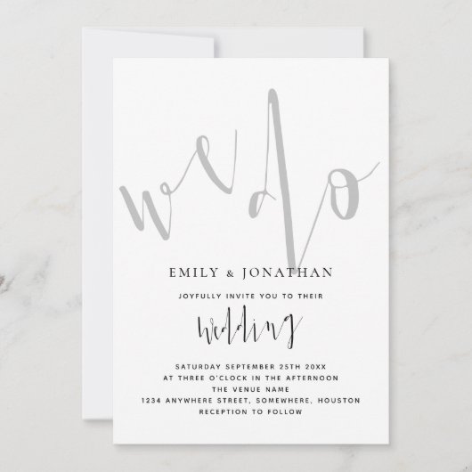 Elegant script dat we Black White uithuwen Kaart (Voorkant)