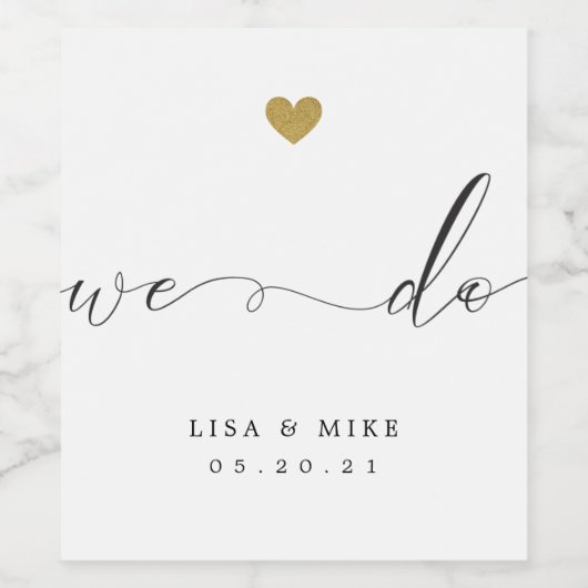 Elegant script dat we doen wijn etiket (Enkel label)