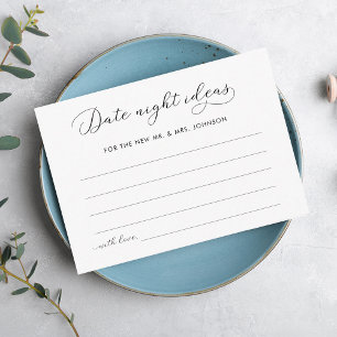 Elegant Script Date Night Ideas Vrijgezellenfeest Informatiekaartje