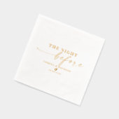 Elegant script de avond voor bruiloft goud folie servetten (Links)