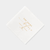 Elegant script de avond voor bruiloft goud folie servetten (Rechts)